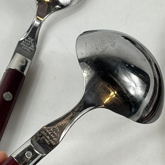 Washington Forge Mardi Gras Burgundy Stainless Korea 4Pc Serving Utensil Set Vtg - Picture 5 of 5
